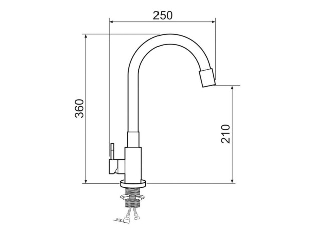 Смеситель SUS124GY-016F