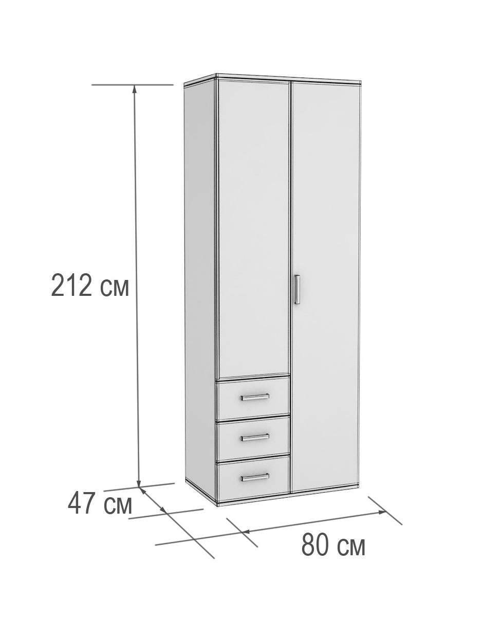 Шкаф распашной 3х створчатый белла