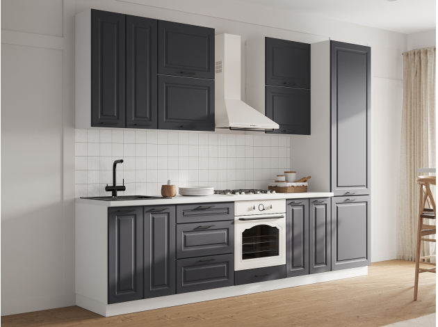Высокий кухонный гарнитур Грейвуд 300 см