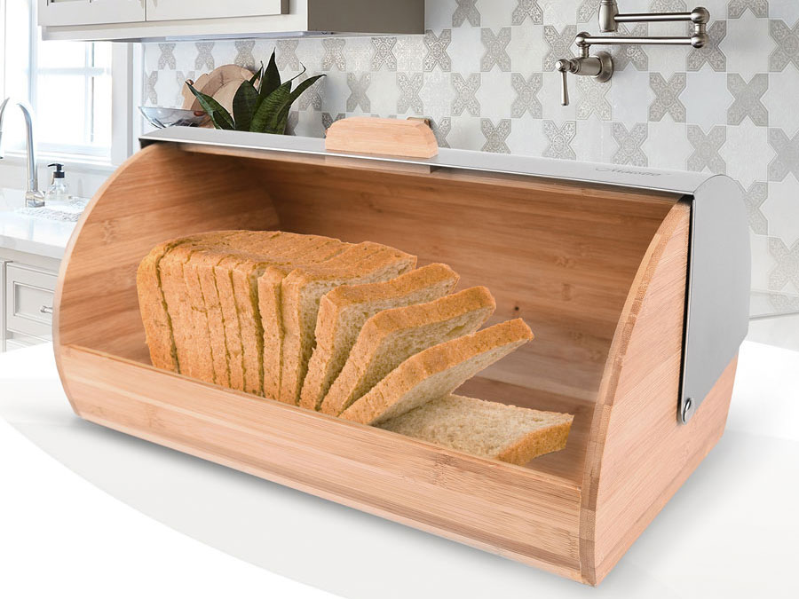 Хлебница деревянная с крышкой