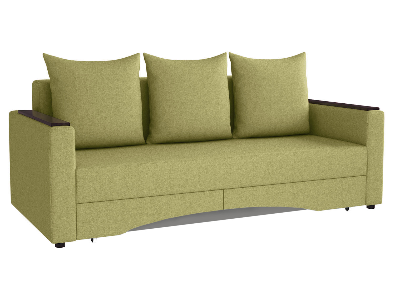 Прямой диван Челси с подлокотниками Салатовый, рогожка
