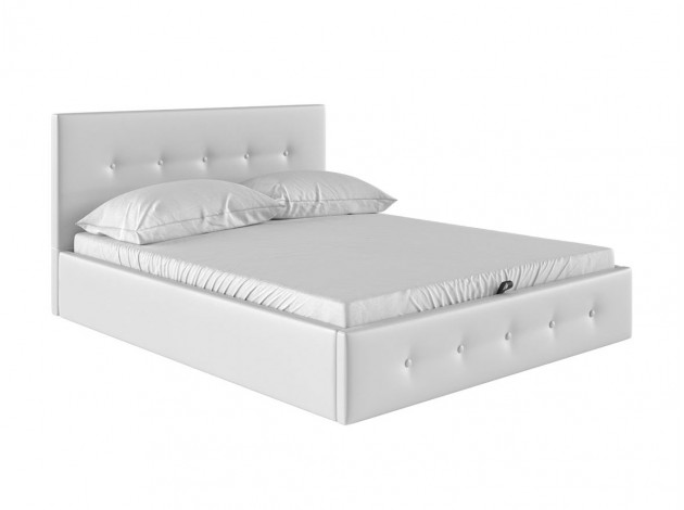 Кровать двуспальная Rimini белая с подъемным механизмом 160х200