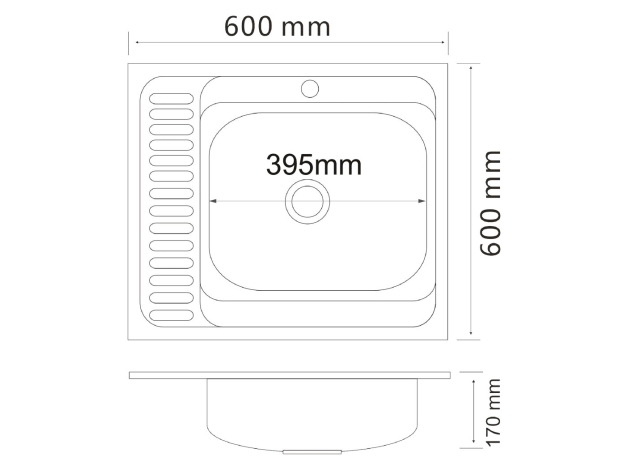 Накладная мойка MG6-6060